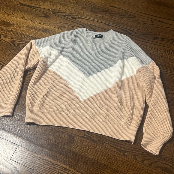 Vici Chevron Colorblock Sweater - Give Love a Chance - Picture 7 of 8